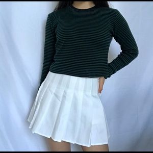 Japanese mini school pleated white tennis skirt